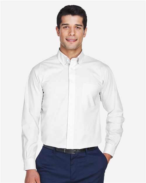 Devon & Jones D620T, Men's Tall Crown Collection Broadcloth Woven Dress Shirt, White