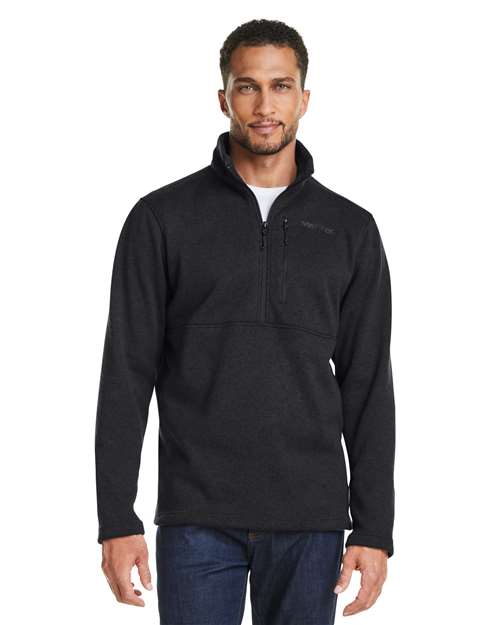 Men's Dropline Half-Zip Jacket - - 13646 Black 683D1 CA New ab Fleece Jackets M13193 Marmot Mens & Unisex New AB Outerwear Pockets Polyester - 100% Pullovers Quarter-Zips Recycled Visible Logos Zips