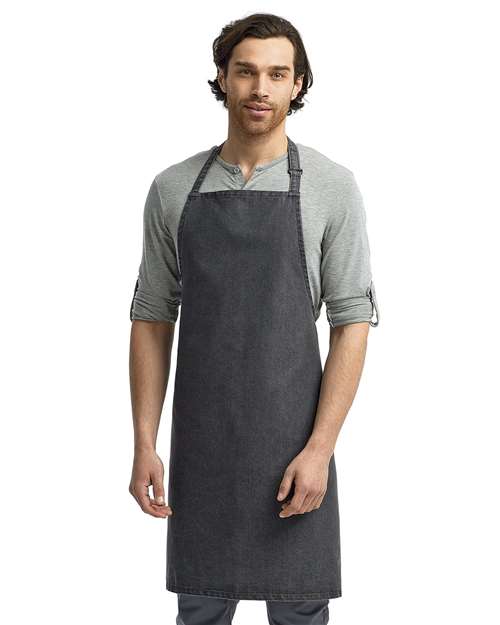 Artisan Collection by Reprime RP150, Recycled Bib Apron, Black Denim