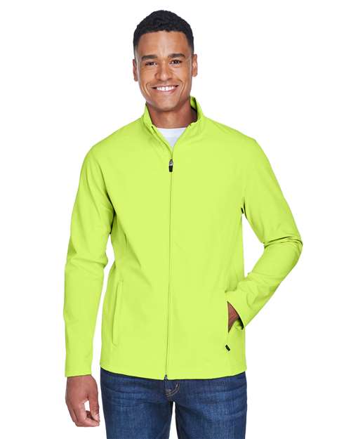 Men's Leader Soft Shell Jacket - - 13831 Safety Yellow 738D9 AB Exclusive Brands CA New ab Full-Zips Jackets Mens & Unisex New AB Outerwear Performance Rain Coats S&S Deep Deals S&S Exclusive Brands Safety Spandex Team 365 TT80 Waterproof Zips