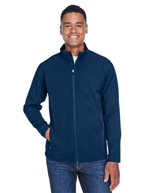 Men's Leader Soft Shell Jacket - - 13831 Sport Dark Navy 738D9 AB Exclusive Brands CA New ab Full-Zips Jackets Mens & Unisex New AB Outerwear Performance Rain Coats S&S Deep Deals S&S Exclusive Brands Safety Spandex Team 365 TT80 Waterproof Zips