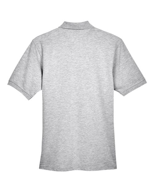 Harriton M265, Men's Easy Blend Polo, Grey Heather