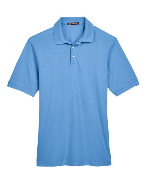 Harriton M265, Men's Easy Blend Polo, Light College Blue