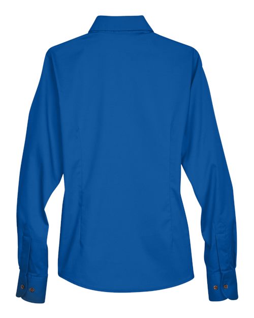 Harriton M500W, Women's Easy Blend Twill Dress Shirt With Stain-release, French Blue