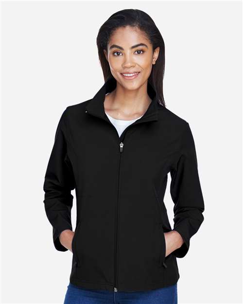 Team 365 TT80W, Women's Leader Soft Shell Jacket, Black