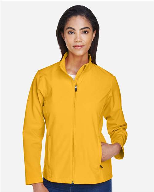 Team 365 TT80W, Women's Leader Soft Shell Jacket, Sport Athletic Gold