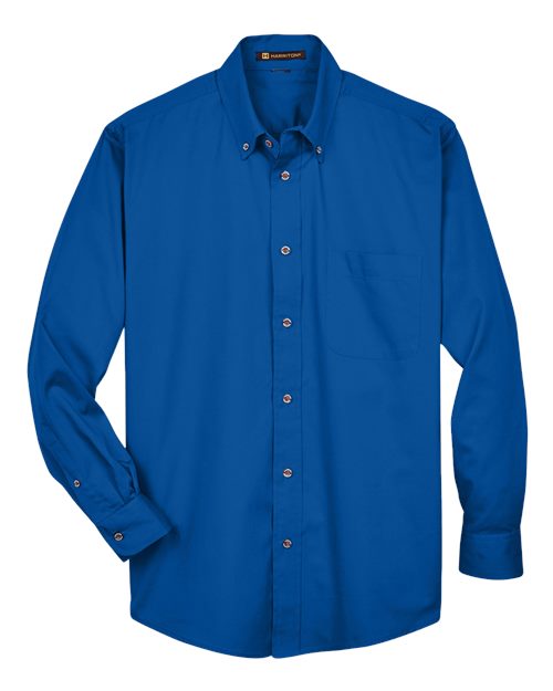 Harriton M500, Men's Easy Blend Twill Shirt, French Blue