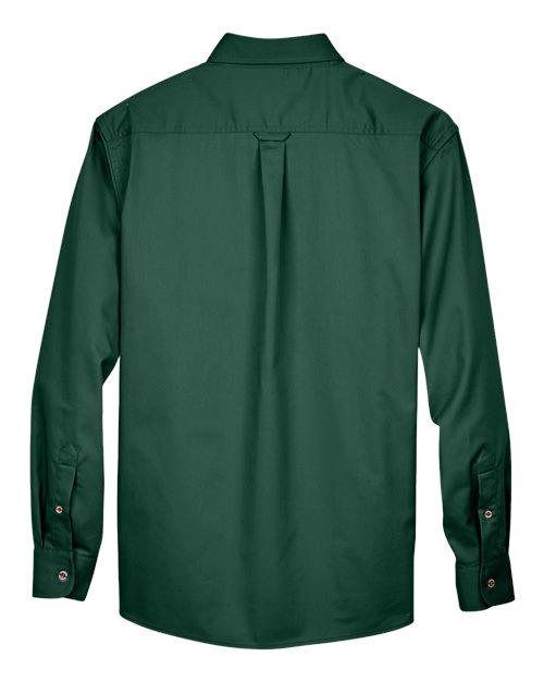 Harriton M500, Men's Easy Blend Twill Shirt, Hunter