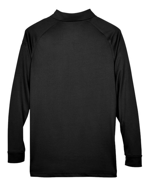 Harriton M211L, Men's Advantage Long Sleeve Tactical Polo, Black