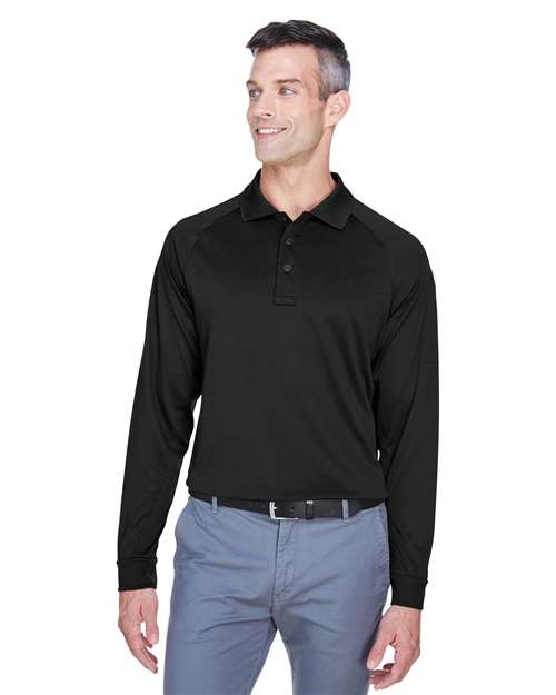 Men's Advantage Long Sleeve Tactical Polo - - 13849 Black 200B9 6-6.9 oz AB Exclusive Brands Antimicrobial CA New ab Explore Industrial & Workwear Explore Industrial & Workwear - Safety Harriton Long Sleeves M211L Mens & Unisex Moisture-Management New AB Performance Polos Polos & Knits Polyester - 100% S&S Exclusive Brands Safety Snag Resistant Sport Shirts Tops