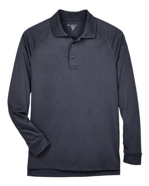 Harriton M211L, Men's Advantage Long Sleeve Tactical Polo, Dark Charcoal