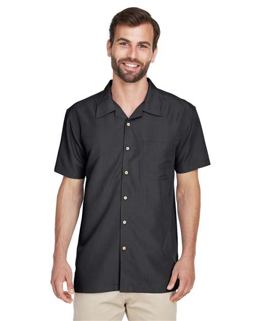 Men's Barbados Textured Camp Shirt - - 13852 Black 251B9 4-4.9 oz AB Exclusive Brands CA New ab Dress Shirts Explore Resort & Gift Explore Resort & Gift Front Desk & Conceirge Explore Resort & Gift Staff Uniforms Explore Restaurant & Hospitality Explore Restaurant & Hospitality Front of House Explore Restaurant & Hospitality Staff Uniforms Harriton M560 Mens & Unisex New AB Pockets Polyester Rayon S&S Deep Deals S&S Exclusive Brands Short Sleeves Tops Wovens Wovens & Dress Shirts Wrinkle Free