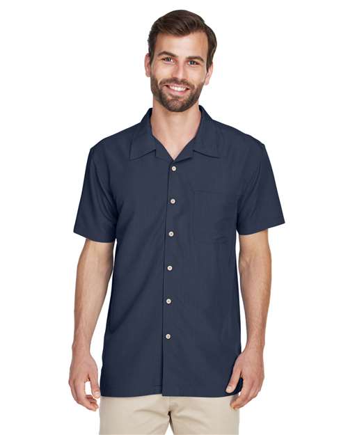 Men's Barbados Textured Camp Shirt - - 13852 Navy 251B9 4-4.9 oz AB Exclusive Brands CA New ab Dress Shirts Explore Resort & Gift Explore Resort & Gift Front Desk & Conceirge Explore Resort & Gift Staff Uniforms Explore Restaurant & Hospitality Explore Restaurant & Hospitality Front of House Explore Restaurant & Hospitality Staff Uniforms Harriton M560 Mens & Unisex New AB Pockets Polyester Rayon S&S Deep Deals S&S Exclusive Brands Short Sleeves Tops Wovens Wovens & Dress Shirts Wrinkle Free