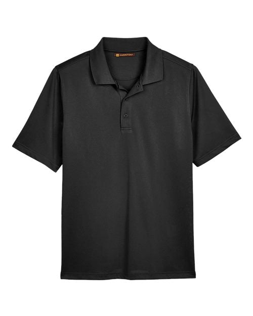 Harriton M348, Men's Advantage Snag Protection Plus Polo, Black