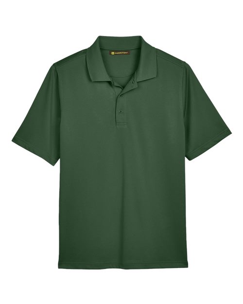 Harriton M348, Men's Advantage Snag Protection Plus Polo, Dark Green