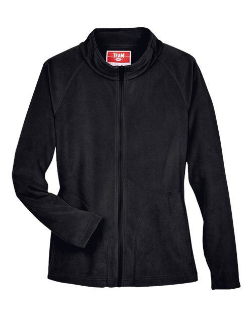 Team 365 TT90W, Women's Campus Microfleece Jacket, Black
