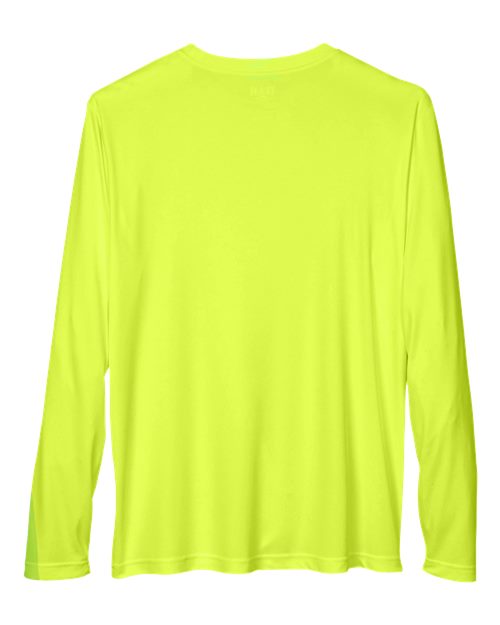 Team 365 TT11L, Men's Zone Performance Long Sleeve T-shirt, Safety Yellow