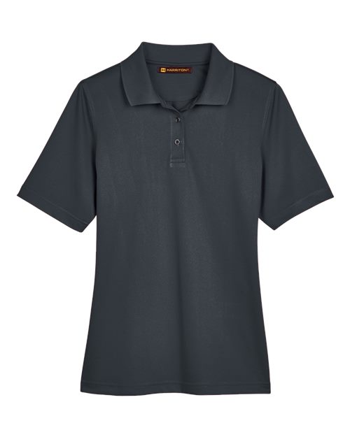 Harriton M348W, Women's Advantage Snag Protection Plus Polo, Dark Charcoal
