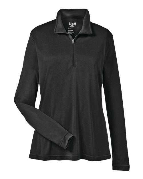 Team 365 TT31W, Women's Zone Performance Quarter-zip Pullover, Black