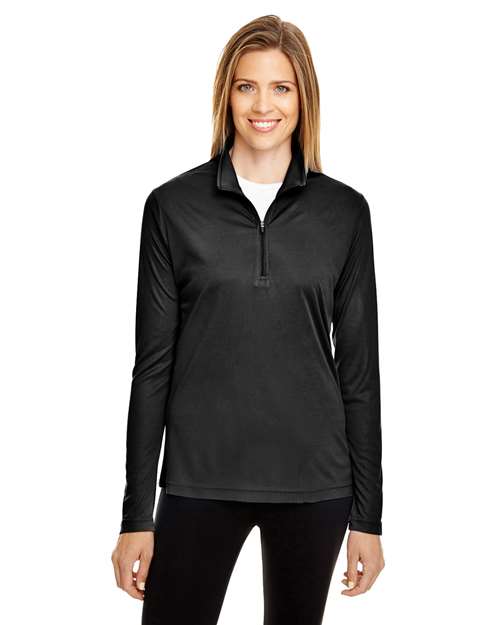 Women's Zone Performance Quarter-Zip Pullover - - 13859 Black 3-3.9 oz 704D9 AB Exclusive Brands Activewear CA New ab Explore Corporate Explore Corporate Company Gear Explore Corporate Uniforms Long Sleeves Moisture-Management New AB Performance Polos & Knits Polyester - 100% Pullovers Quarter-Zips S&S Exclusive Brands Sun/UV Protection Team 365 Tops TT31W Womens Zips