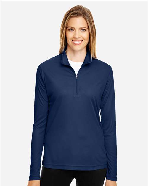 Team 365 TT31W, Women's Zone Performance Quarter-zip Pullover, Sport Dark Navy