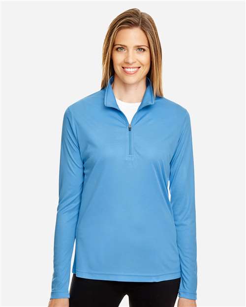 Team 365 TT31W, Women's Zone Performance Quarter-zip Pullover, Sport Light Blue