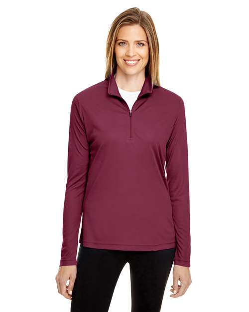Women's Zone Performance Quarter-Zip Pullover - - 13859 3-3.9 oz 704D9 AB Exclusive Brands Activewear CA New ab Explore Corporate Explore Corporate Company Gear Explore Corporate Uniforms Long Sleeves Moisture-Management New AB Performance Polos & Knits Polyester - 100% Pullovers Quarter-Zips S&S Exclusive Brands Sun/UV Protection Team 365 Tops TT31W Womens Zips