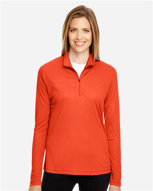 Team 365 TT31W, Women's Zone Performance Quarter-zip Pullover, Sport Orange
