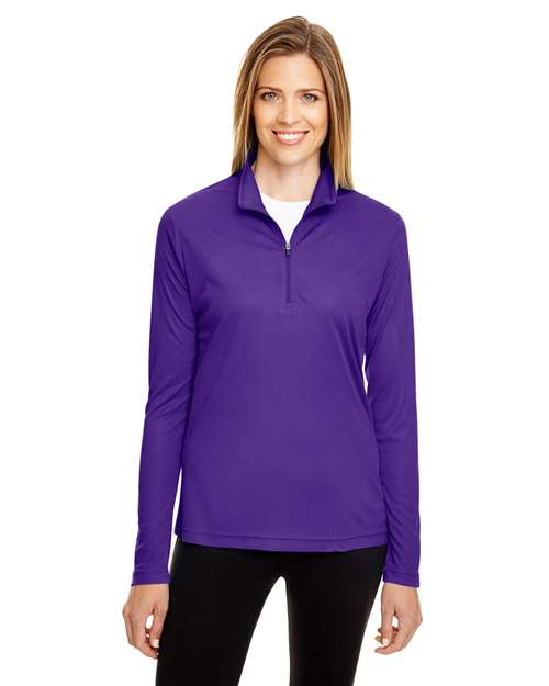 Women's Zone Performance Quarter-Zip Pullover - - 13859 3-3.9 oz 704D9 AB Exclusive Brands Activewear CA New ab Explore Corporate Explore Corporate Company Gear Explore Corporate Uniforms Long Sleeves Moisture-Management New AB Performance Polos & Knits Polyester - 100% Pullovers Quarter-Zips S&S Exclusive Brands Sun/UV Protection Team 365 Tops TT31W Womens Zips