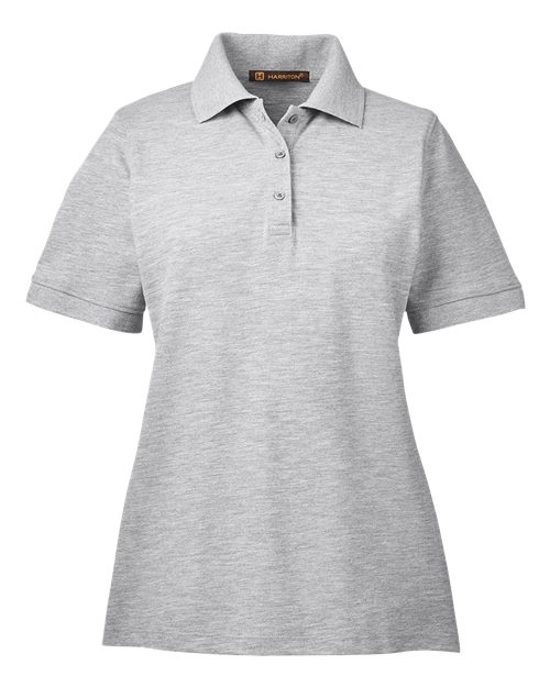 Harriton M265W, Women's Easy Blend Polo, Grey Heather
