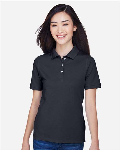 Harriton M265W, Women's Easy Blend Polo, Navy