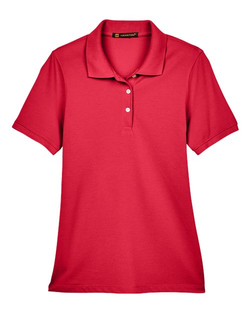 Harriton M265W, Women's Easy Blend Polo, Red