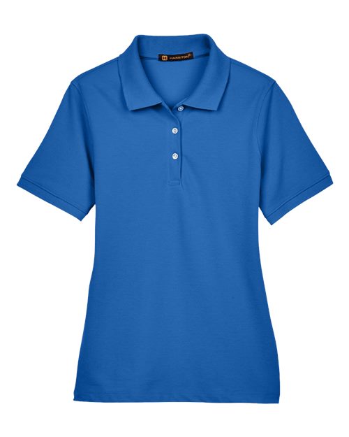 Harriton M265W, Women's Easy Blend Polo, True Royal