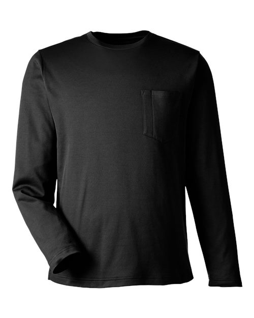 Harriton M118L, Unisex Charge Snag And Soil Protect Long Sleeve T-shirt, Black
