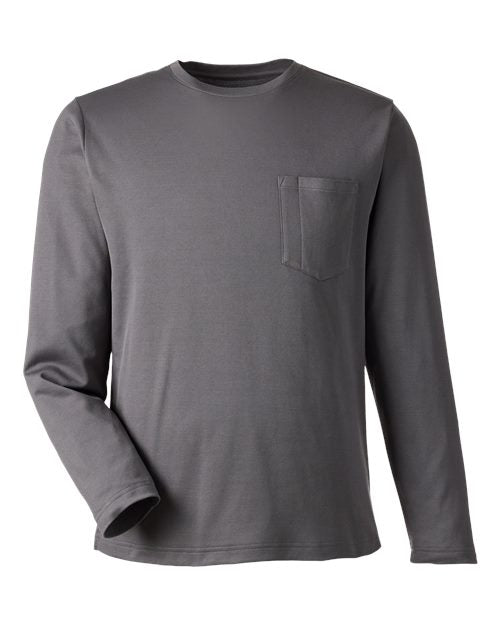 Harriton M118L, Unisex Charge Snag And Soil Protect Long Sleeve T-shirt, Dark Charcoal