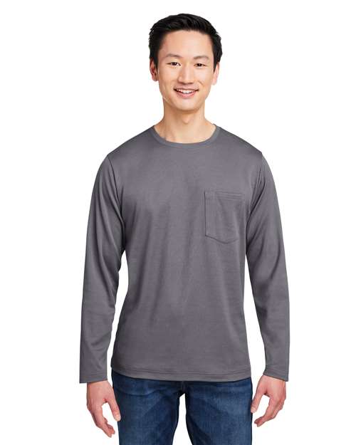 Unisex Charge Snag and Soil Protect Long Sleeve T-Shirt - - 13866 Dark Charcoal 189B9 4-4.9 oz AB Exclusive Brands Antimicrobial Back to School 2025 CA CA New ab Crewneck Harriton Long Sleeves M118L Mens & Unisex Moisture-Management New AB Pockets Polyester - 100% S&S Exclusive Brands Safety Stain Resistant T-Shirts T-Shirts - Long Sleeve Tops Workwear