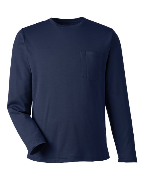 Harriton M118L, Unisex Charge Snag And Soil Protect Long Sleeve T-shirt, Dark Navy
