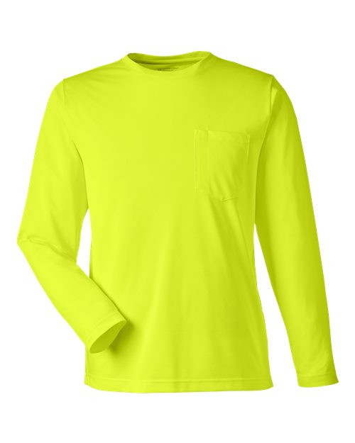 Harriton M118L, Unisex Charge Snag And Soil Protect Long Sleeve T-shirt, Safety Yellow