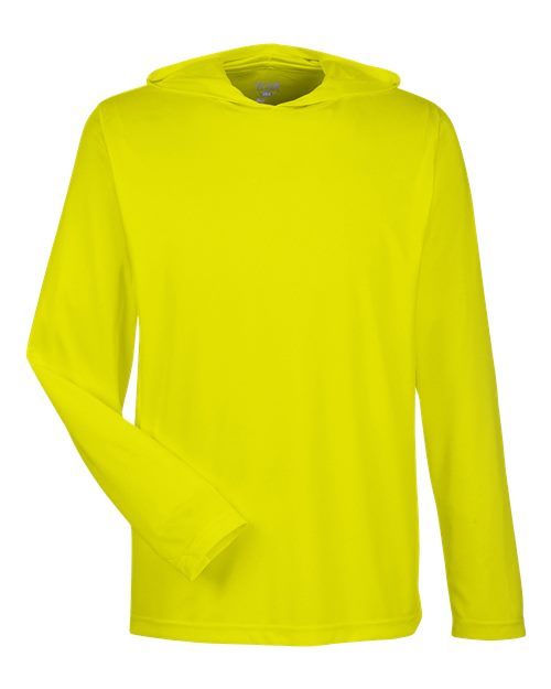 Team 365 TT41, Men's Zone Performance Hooded T-shirt, Safety Yellow