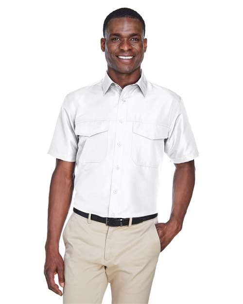 Men's Key West Short Sleeve Performance Staff Shirt - - 13873 256B9 3-3.9 oz AB Exclusive Brands CA New ab Dress Shirts Explore Resort & Gift Explore Resort & Gift Staff Uniforms Explore Resort & Gifting Activities & Service Fishing Shirts Harriton M580 Mens & Unisex New AB Pockets Polyester - 100% Ripstop S&S Exclusive Brands Short Sleeves Tops Wovens Wovens & Dress Shirts