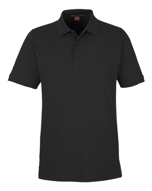 Harriton M205, Men's Valiant Cotton Snag Protect Polo, Black