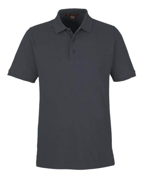 Harriton M205, Men's Valiant Cotton Snag Protect Polo, Dark Charcoal