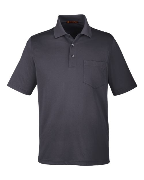 Harriton M348P, Men's Advantage Snag Protection Plus Il Pocket Polo, Dark Charcoal