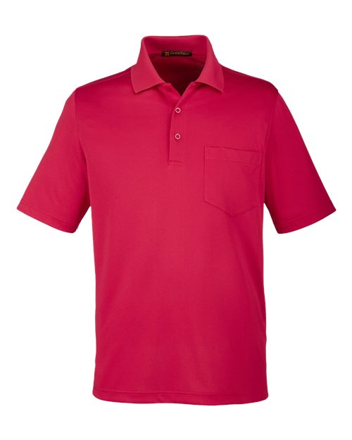 Harriton M348P, Men's Advantage Snag Protection Plus Il Pocket Polo, Red