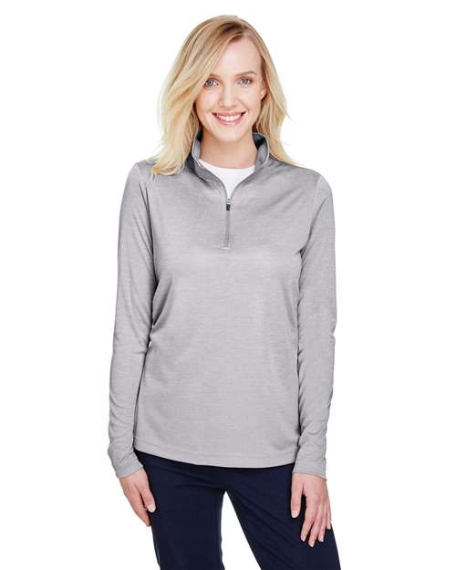 Women's Zone Sonic Heather Performance Quarter-Zip Pullover - - 13885 Athletic Heather 3-3.9 oz 702D9 AB Exclusive Brands Activewear Back to School 2025 CA CA New ab Long Sleeves Moisture-Management New AB Performance Polos & Knits Polyester - 100% Pullovers Quarter-Zips S&S Exclusive Brands Sun/UV Protection Team 365 Tops TT31HW Womens Zips