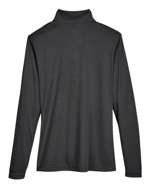 Team 365 TT31HW, Women's Zone Sonic Heather Performance Quarter-zip Pullover, Black Heather