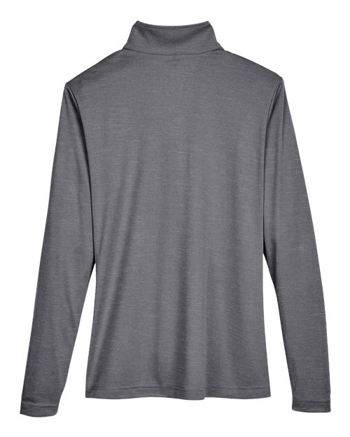 Team 365 TT31HW, Women's Zone Sonic Heather Performance Quarter-zip Pullover, Dark Grey Heather