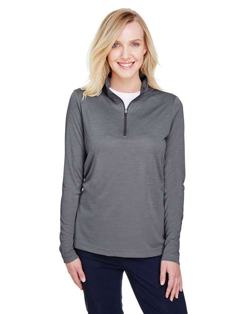 Women's Zone Sonic Heather Performance Quarter-Zip Pullover - - 13885 Dark Grey Heather 3-3.9 oz 702D9 AB Exclusive Brands Activewear Back to School 2025 CA CA New ab Long Sleeves Moisture-Management New AB Performance Polos & Knits Polyester - 100% Pullovers Quarter-Zips S&S Exclusive Brands Sun/UV Protection Team 365 Tops TT31HW Womens Zips