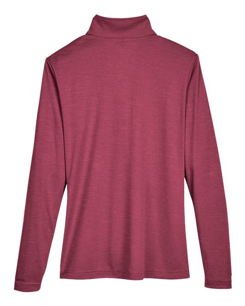 Team 365 TT31HW, Women's Zone Sonic Heather Performance Quarter-zip Pullover, Sport Maroon Heather