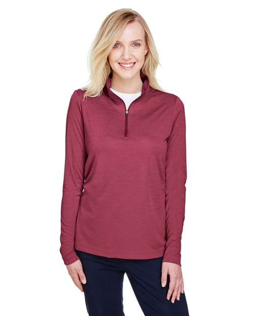 Women's Zone Sonic Heather Performance Quarter-Zip Pullover - - 13885 3-3.9 oz 702D9 AB Exclusive Brands Activewear Back to School 2025 CA CA New ab Long Sleeves Moisture-Management New AB Performance Polos & Knits Polyester - 100% Pullovers Quarter-Zips S&S Exclusive Brands Sun/UV Protection Team 365 Tops TT31HW Womens Zips